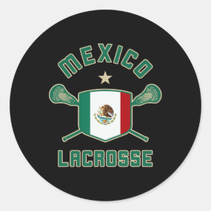 Sticker Rond Mexique Lacrosse Drapeau Mexicain Lax