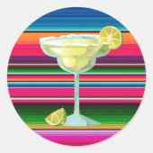 Sticker Rond Mexique Margarita Blanket Limes de sarape (Devant)