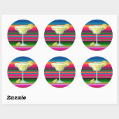 Sticker Rond Mexique Margarita Blanket Limes de sarape (Feuille)