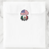 Sticker Rond Mexique Mexique États-Unis drapeau des racines d'a (Sac)
