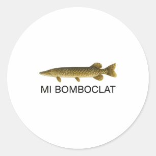 Sticker Rond Mi Bomboclat Poisson Drôle Graphique d'Argot Jamaï