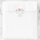 Sticker Rond Mi-été Peach Pastel rose Merci floral (Sac)