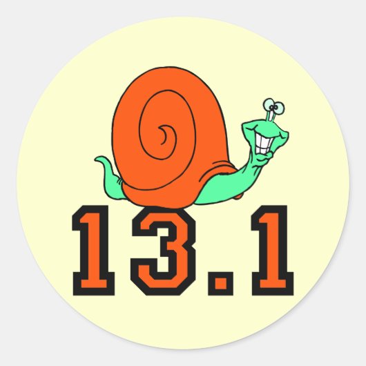 Sticker Rond Mi-marathon drôle (Devant)