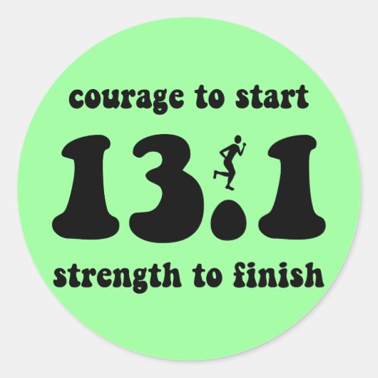 Sticker Rond Mi-marathon inspirant (Devant)