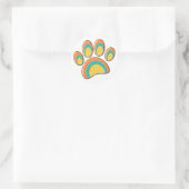 Sticker Rond Mi-siècle moderne Chien Paw Old Print (Sac)