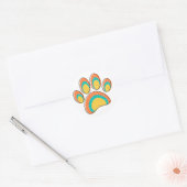Sticker Rond Mi-siècle moderne Chien Paw Old Print (Enveloppe)