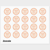 Sticker Rond Mi-siècle moderne Orange Personnalisé mariage Merc (Feuille)
