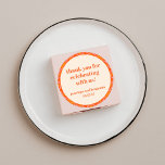 Sticker Rond Mi-siècle moderne Orange Personnalisé mariage Merc<br><div class="desc">Mi-siècle Moderne Orange Retro Typographie Merci de mariage personnalisé Sticker rond classique</div>