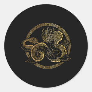 Sticker Rond Mial Chinese Tai Chi Dragon