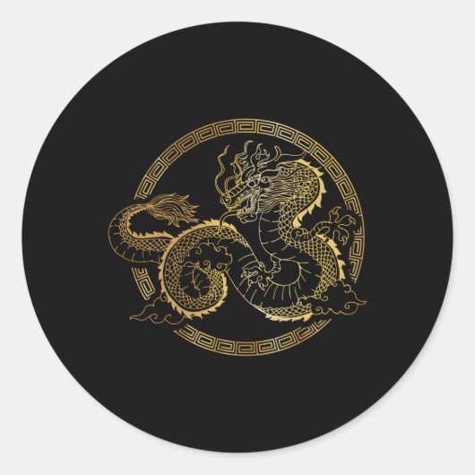 Sticker Rond Mial Chinese Tai Chi Dragon (Devant)