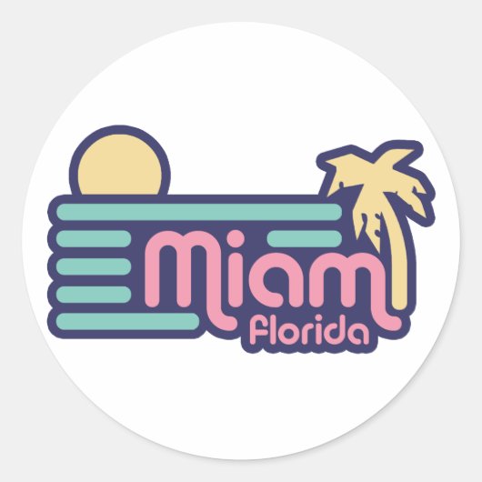 Sticker Rond Miami (Devant)