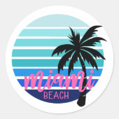 Sticker Rond Miami Beach (Devant)