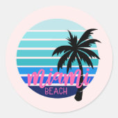 Sticker Rond Miami Beach (Devant)