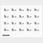 Sticker Rond Miami Beach (Feuille)