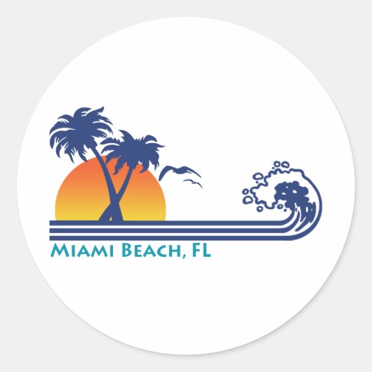Sticker Rond Miami Beach (Devant)