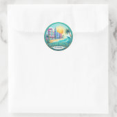 Sticker Rond Miami Beach Floride (Sac)