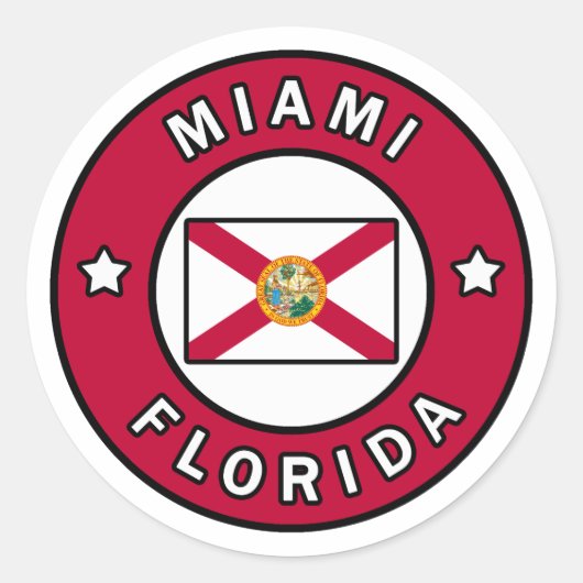 Sticker Rond Miami Floride (Devant)
