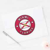Sticker Rond Miami Floride (Enveloppe)