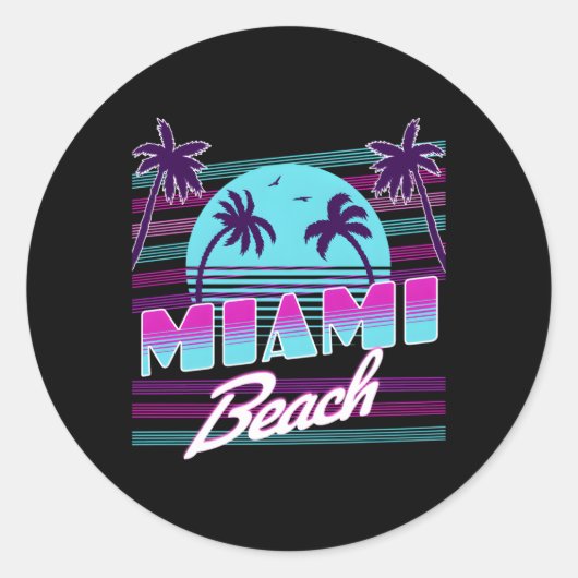 Sticker Rond Miami Floride (Devant)