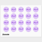 Sticker Rond Micah en violet (Feuille)