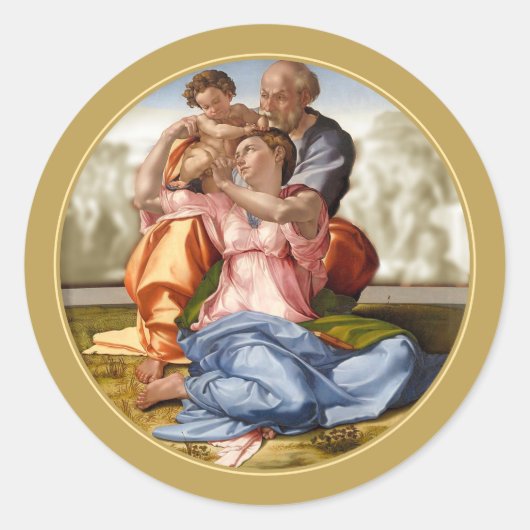 Sticker Rond Michelangelo 1507 FAMILLE SAINTE (Devant)