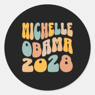 Sticker Rond Michelle Obama 2028 Pour Le Président Résister Wav