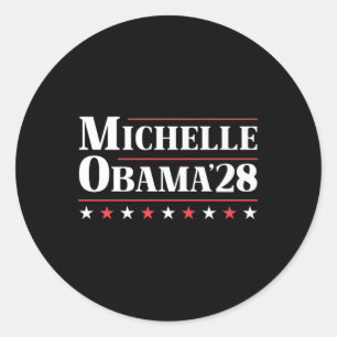 Sticker Rond Michelle Obama pour président 2028 Premium