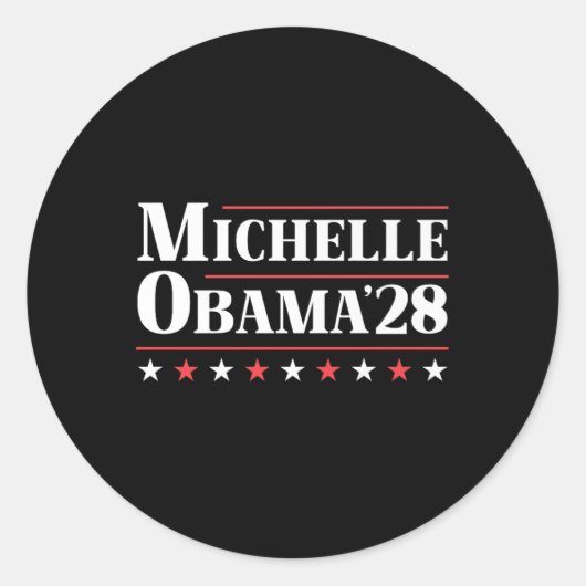 Sticker Rond Michelle Obama pour président 2028 Premium (Devant)