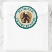 Sticker Rond Michigan Bigfoot Tracker (Sac)