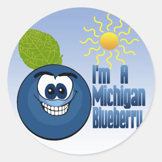 Sticker Rond Michigan Blueberry (Devant)