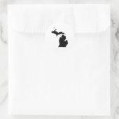 Sticker Rond Michigan en noir et blanc (Sac)