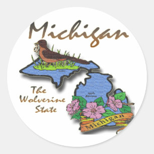 Sticker Rond Michigan État Wolverine Robin Apple