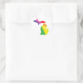 Sticker Rond michigan pride. (Sac)