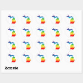 Sticker Rond michigan pride. (Feuille)