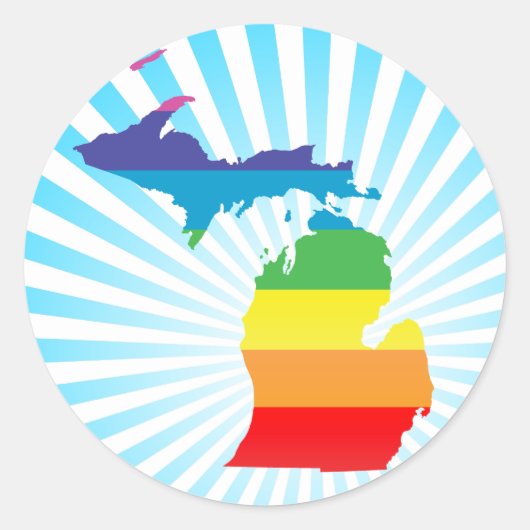 Sticker Rond michigan pride. (Devant)