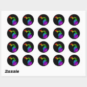 Sticker Rond michigan pride : arc-en-ciel (Feuille)