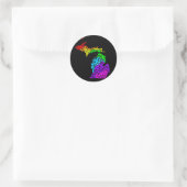Sticker Rond michigan pride : arc-en-ciel (Sac)