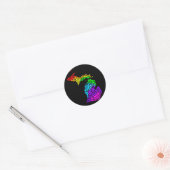 Sticker Rond michigan pride : arc-en-ciel (Enveloppe)