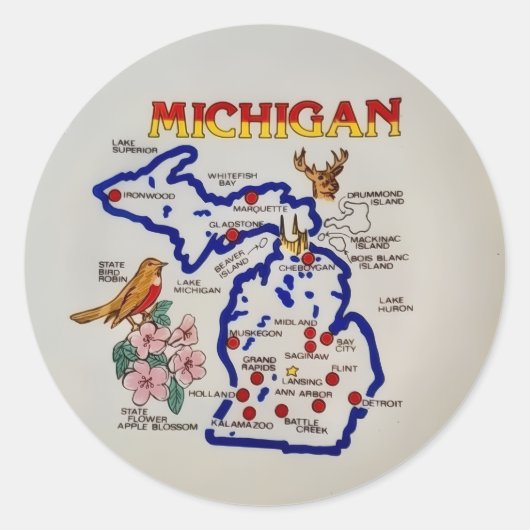 Sticker Rond Michigan State (Devant)