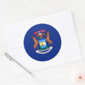 Sticker Rond Michigan State Flag Design (Enveloppe)