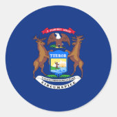 Sticker Rond Michigan State Flag USA (Devant)