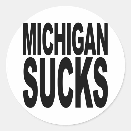 Sticker Rond Michigan Sucks (Devant)