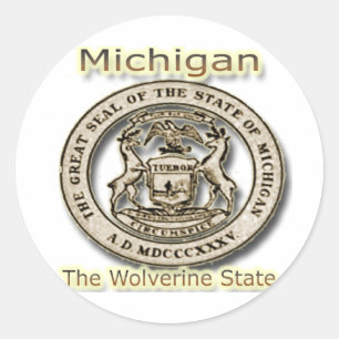 Sticker Rond Micigan Le phoque d'État Wolverine