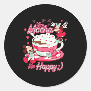Sticker Rond Mickey & Minnie Saint-Valentin Vous Me Mozzare