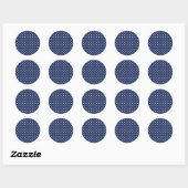 Sticker Rond Micro cœurs blancs - Bleu marine (Feuille)