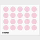 Sticker Rond Micro cœurs blancs - Rose clair (Feuille)
