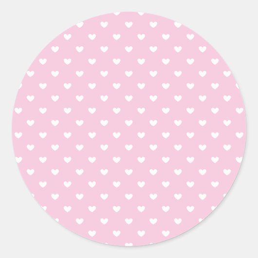 Sticker Rond Micro cœurs blancs - Rose clair (Devant)