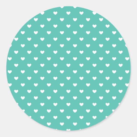 Sticker Rond Micro cœurs blancs - Vert Bluegrass (Devant)