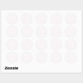Sticker Rond Micro Hearts Rose Clair - Blanc (Feuille)