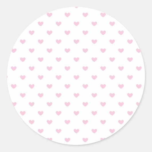 Sticker Rond Micro Hearts Rose Clair - Blanc (Devant)